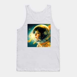 We Are Floating In Space - 54 - Sci-Fi Inspired Retro Artwork Tank Top